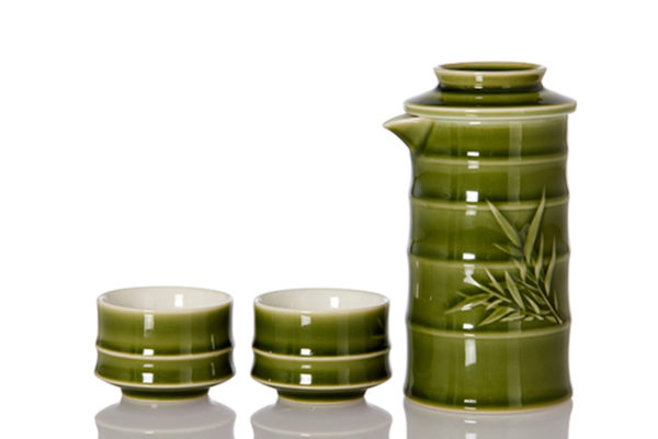 Bamboo Joint Teapot Set Infuser Olive Green
