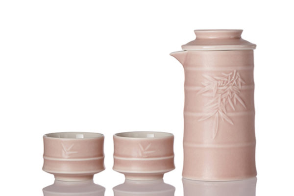 Bamboo Joint Teapot Set Infuser Rose Pink