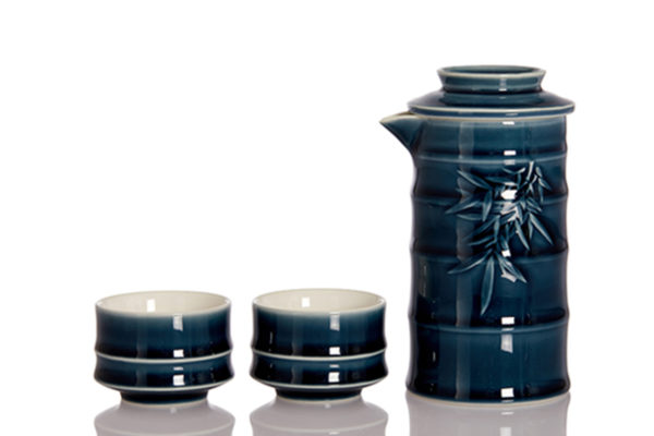 Bamboo Joint Teapot Set Infuser Sapphire Blue